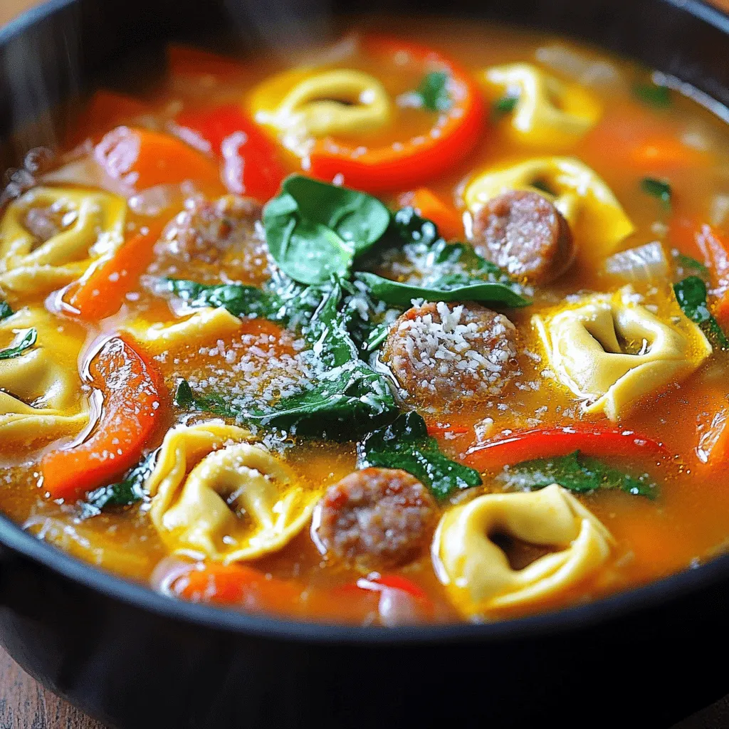 One-Pot Spicy Sausage Tortellini Soup Comfort Meal