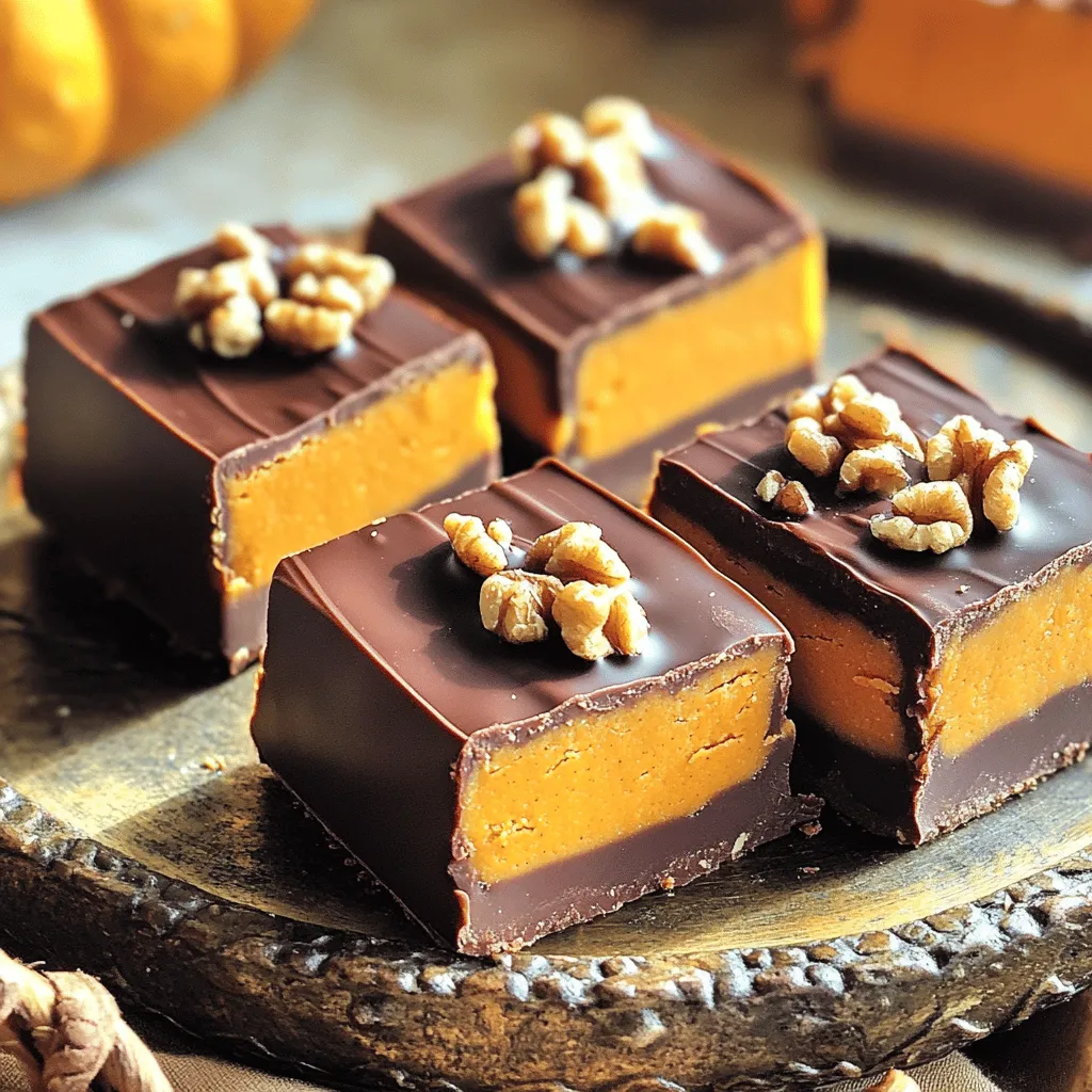 Chocolate Peanut Butter Pumpkin Fudge No-Bake Delight