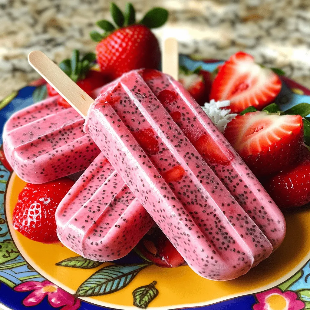 Strawberry Coconut Chia Popsicles Refreshing Summer Treat