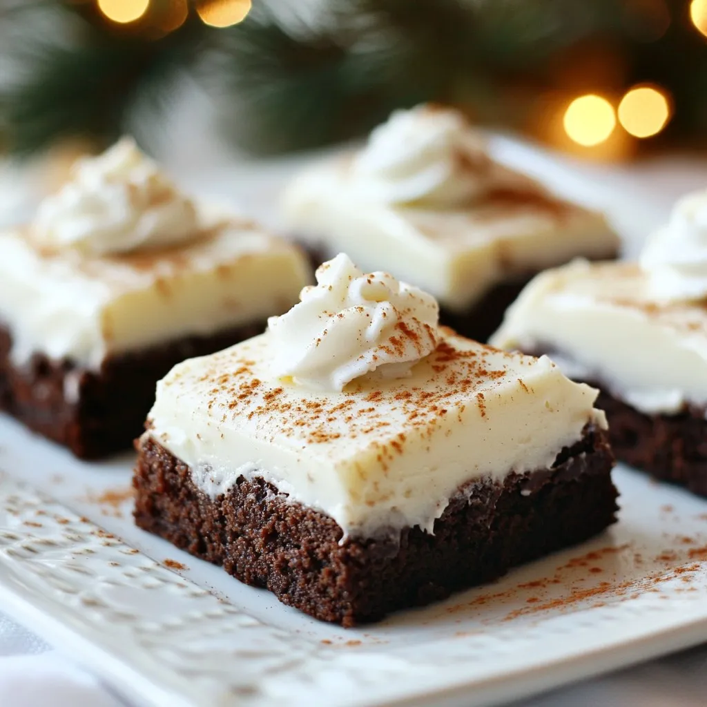 Eggnog Frosted Brownies Irresistible Holiday Treat