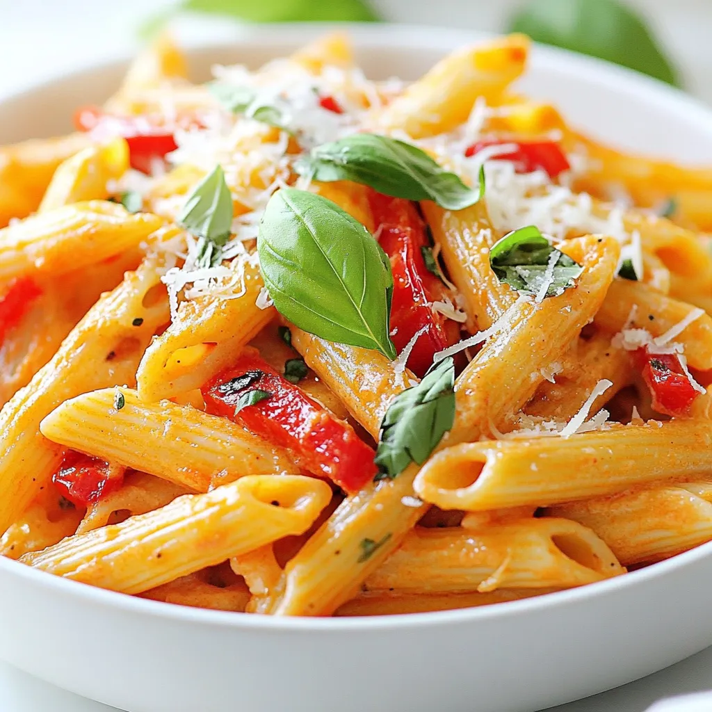 Roasted Red Pepper Penne Rich and Creamy Delight