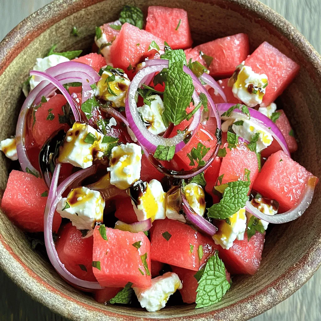 Watermelon Feta Mint Salad Refreshing Summer Delight