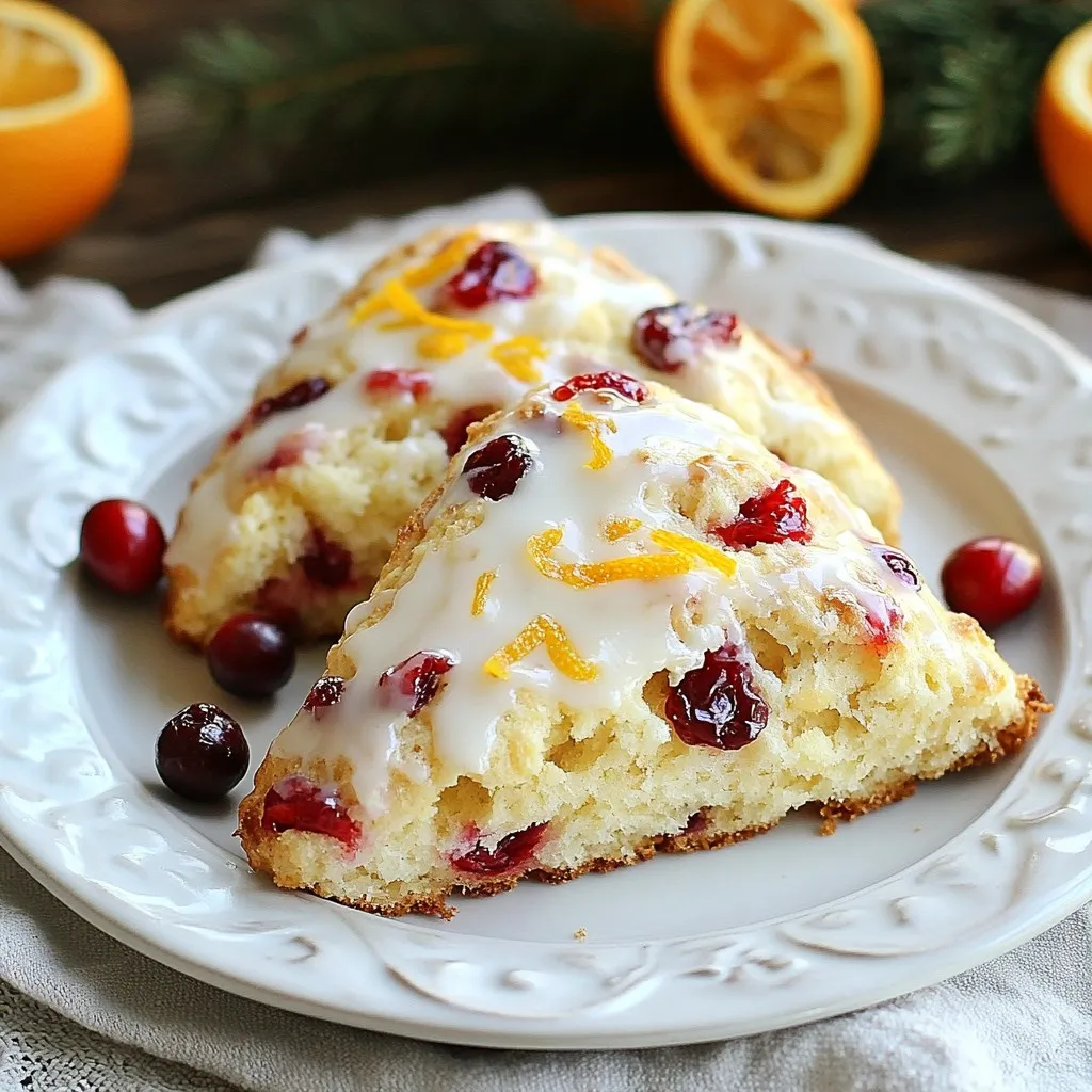Cranberry Orange Scones with Glaze Perfectly Flaky