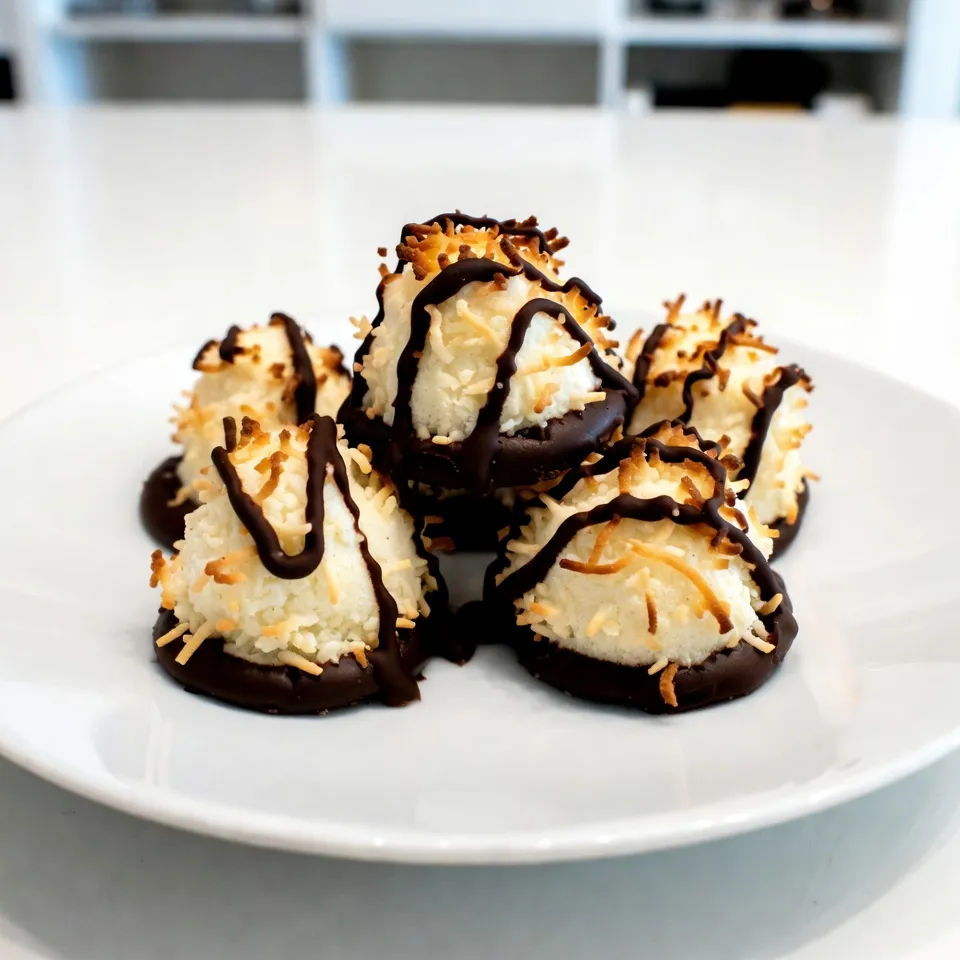 Chocolate Dipped Coconut Macaroons Simple Treat Recipe