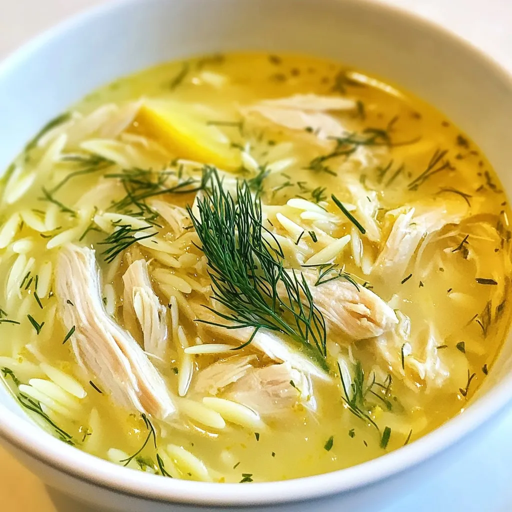 Greek Lemon Chicken Soup (Avgolemono) Comfort Food