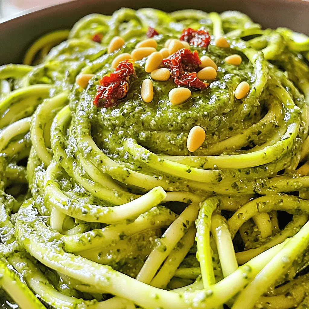 21. Zucchini Noodles with Pesto Flavorful and Fresh Dish
