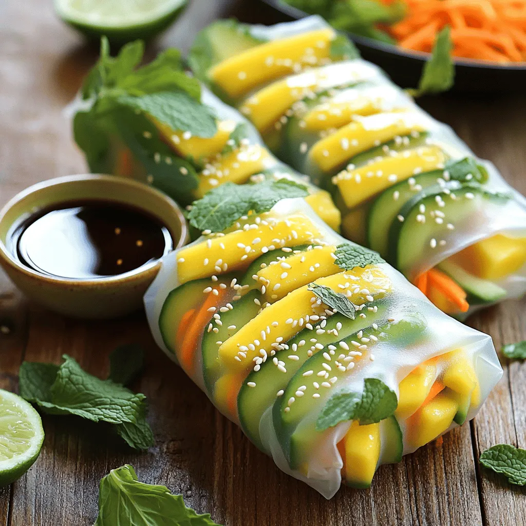 Mango Avocado Summer Rolls Fresh and Flavorful Snack