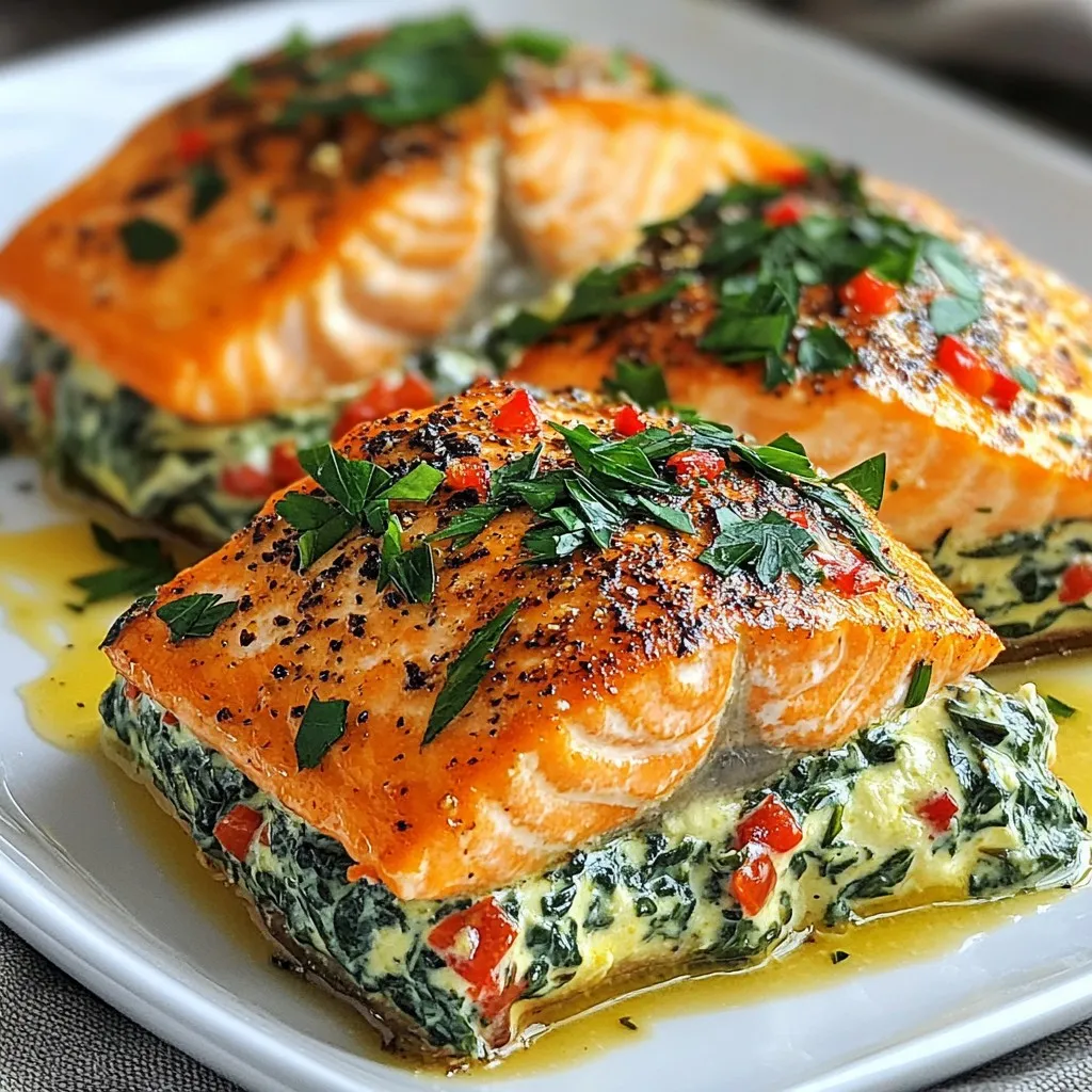 Creamy Spinach Stuffed Salmon Flavorful Dinner Idea