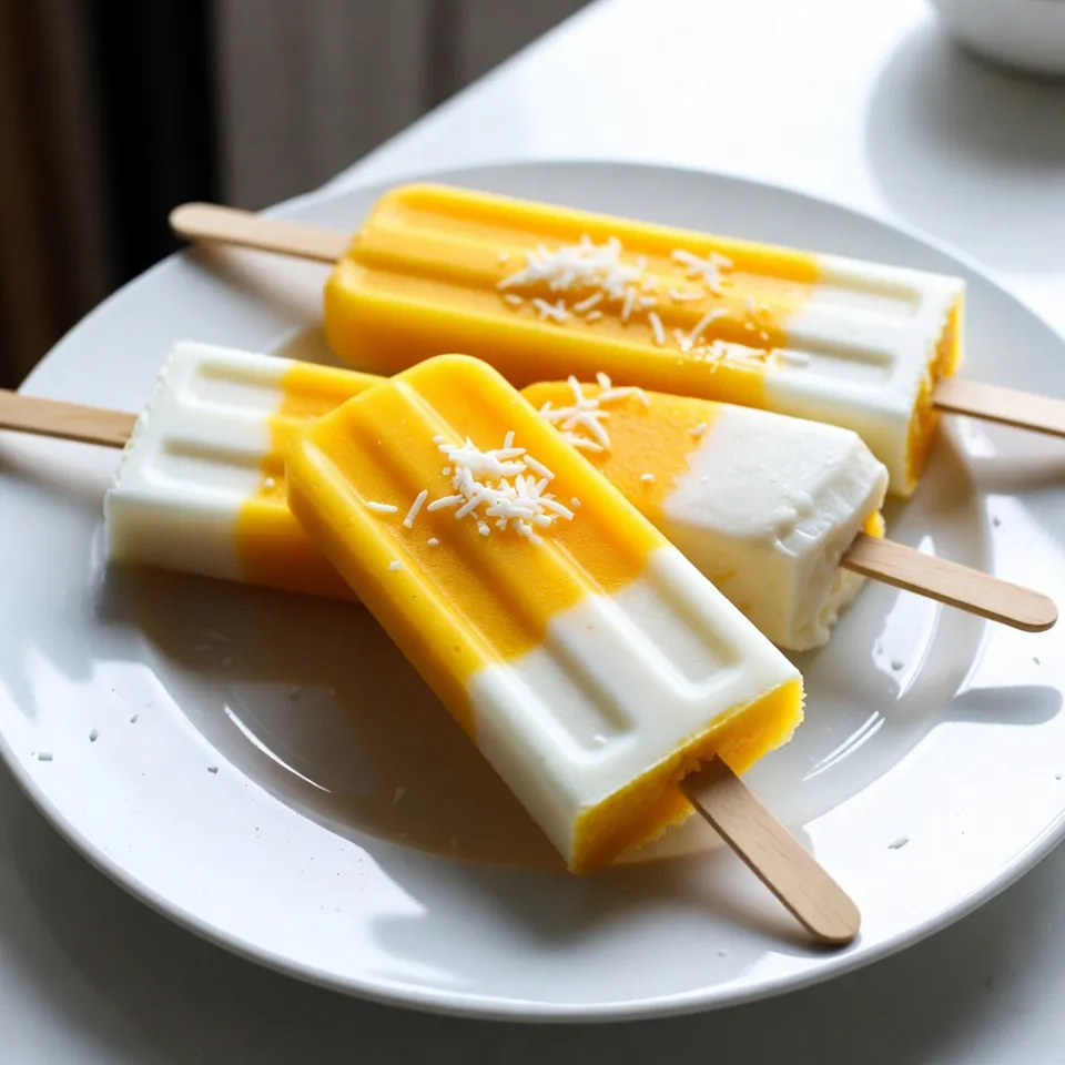 Tropical Mango Coconut Popsicles Easy and Refreshing