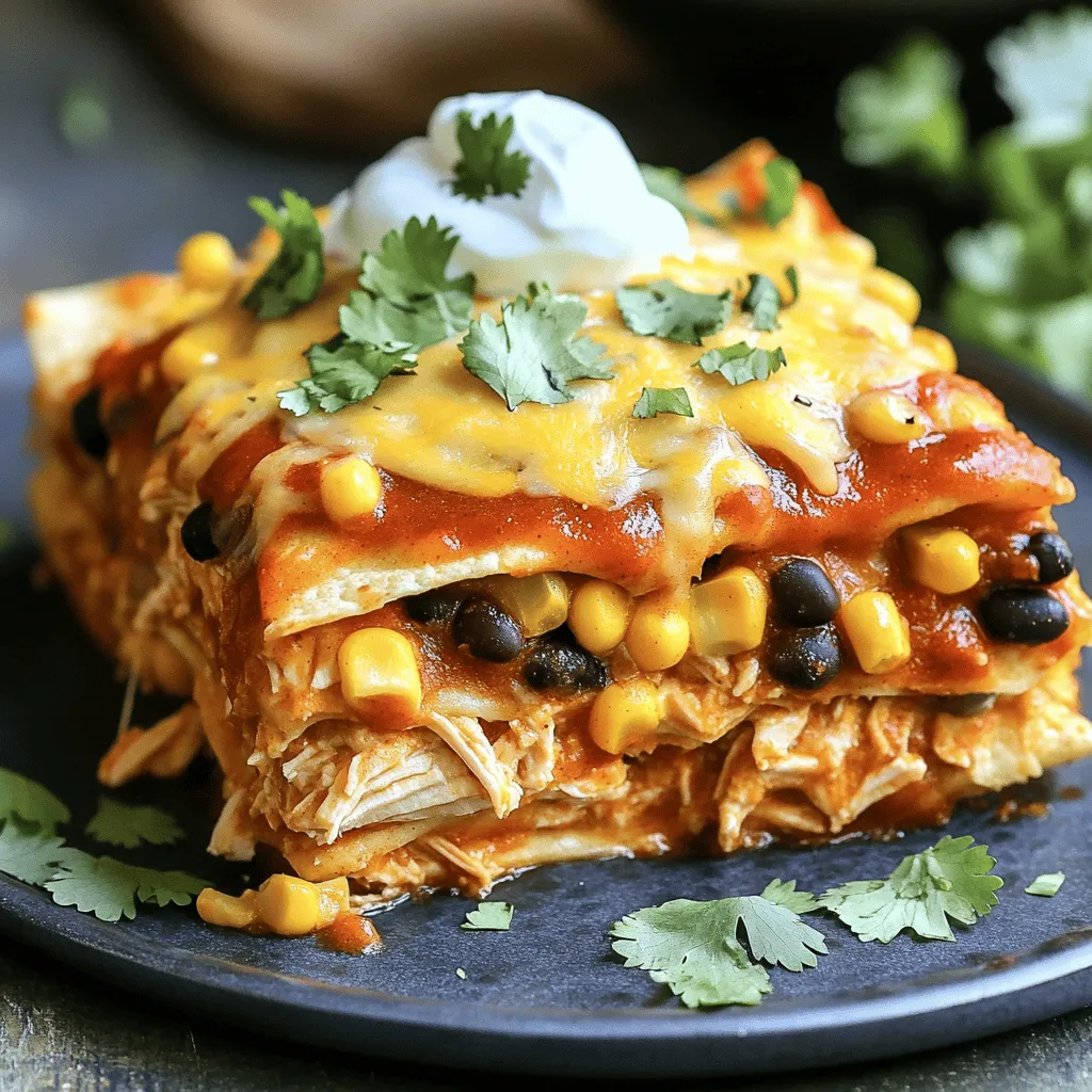 Savory Chicken Enchilada Casserole Easy Dinner Recipe