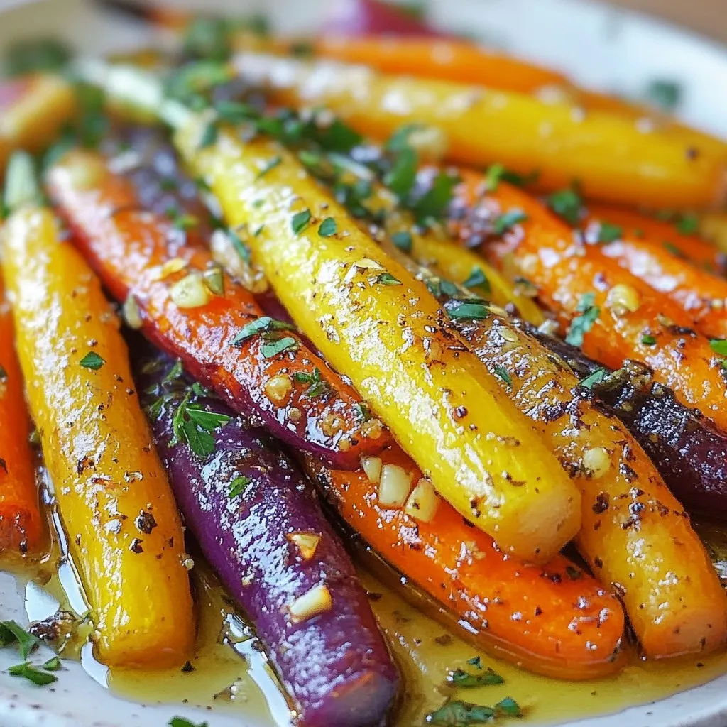 Garlic Herb Rainbow Carrots Flavorful Roasted Dish