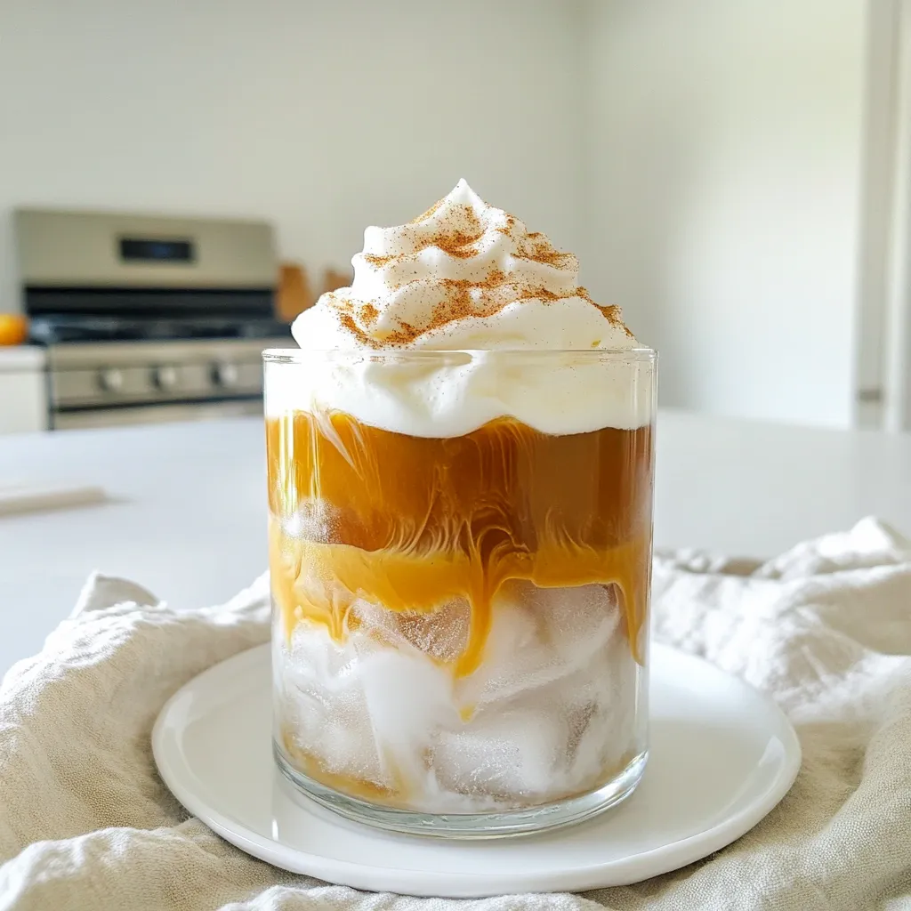 Pumpkin Spice Iced Latte Refreshing Fall Beverage