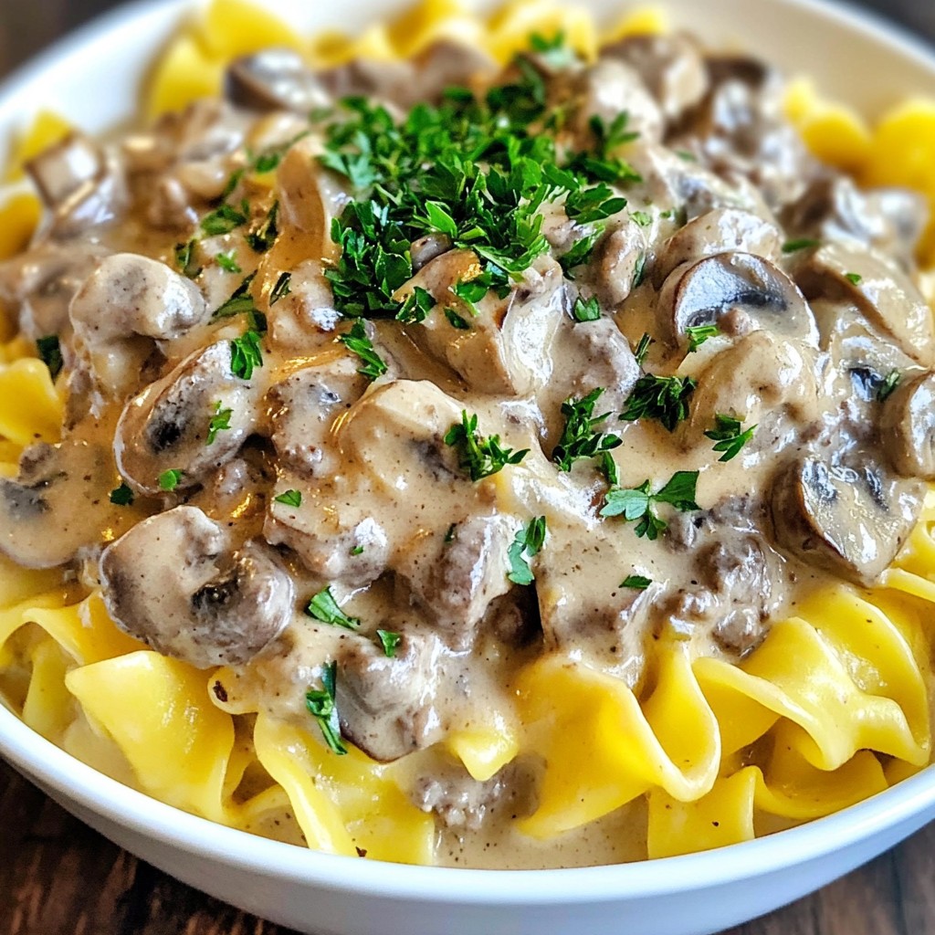 Creamy Ground Beef Stroganoff Simple and Flavorful Meal