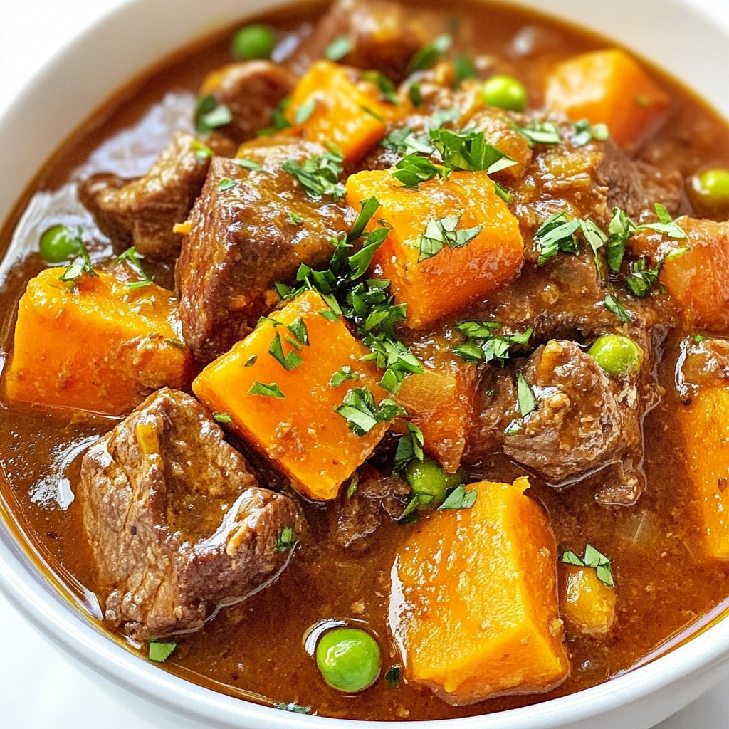 Satisfying Slow Cooker Beef and Sweet Potato Stew