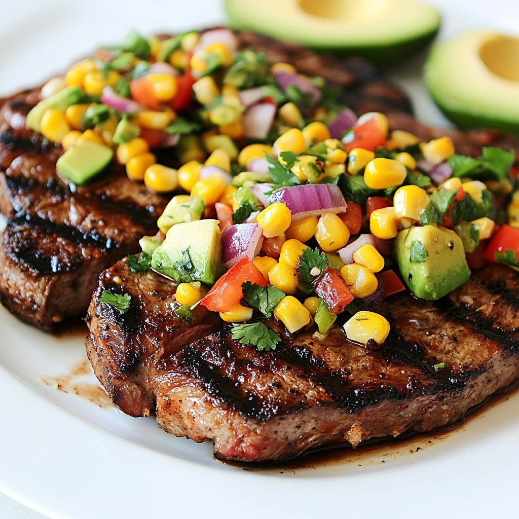 Grilled Cajun Spiced Steak with Corn Salsa Delight