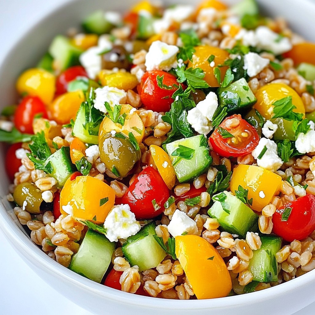 Mediterranean Farro Salad Fresh and Flavorful Dish