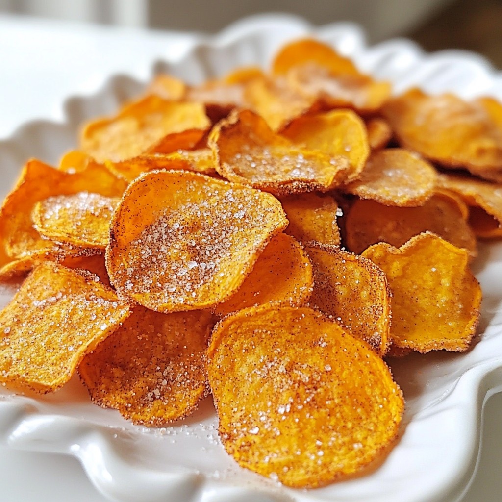 Cinnamon Sugar Sweet Potato Chips Crunchy Snack Idea