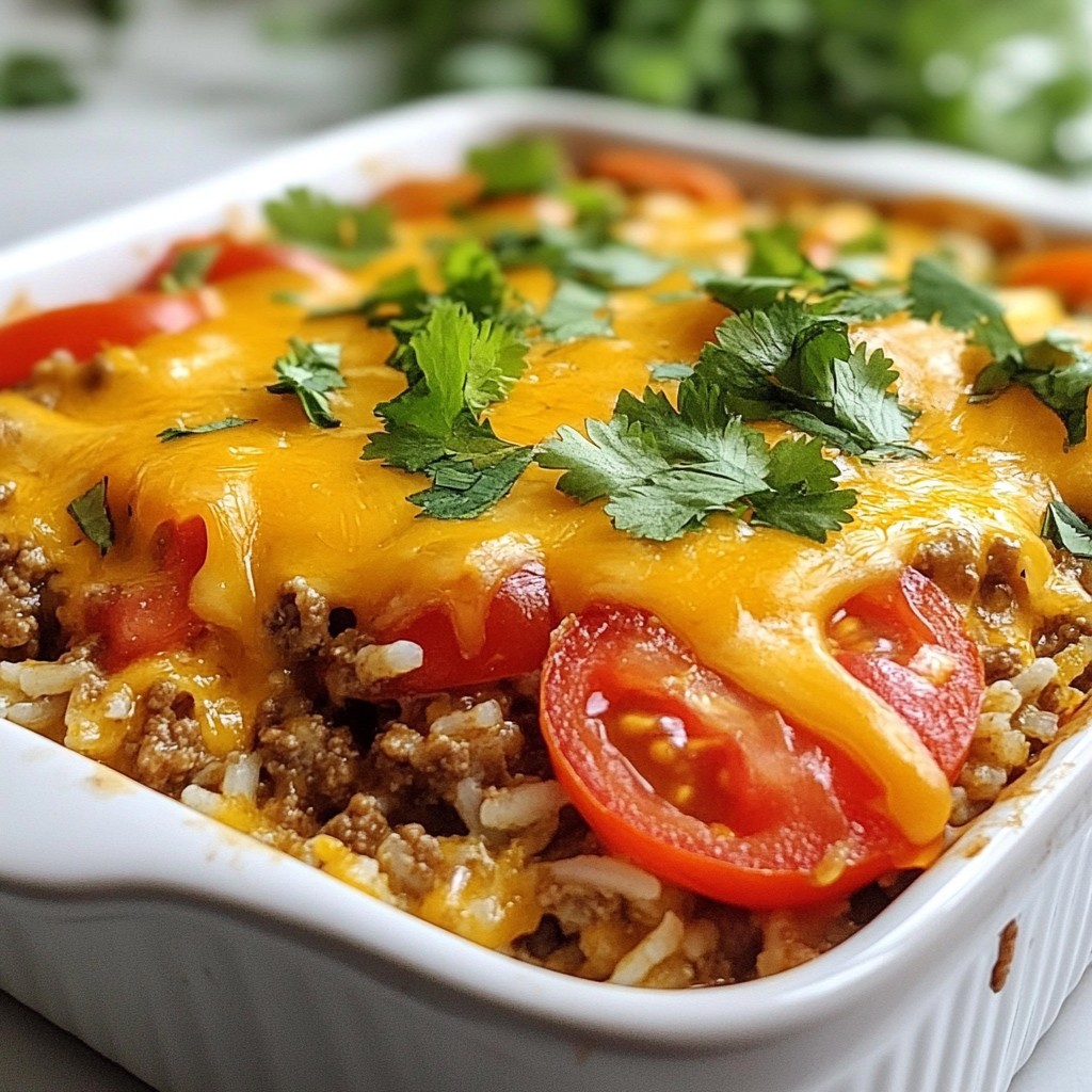 Cheesy Beef and Rice Casserole Savory and Simple Dish