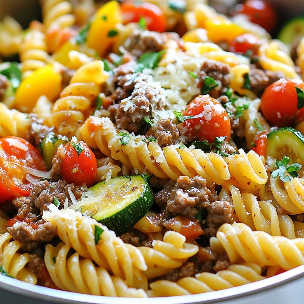 One-Pot Beef and Vegetable Pasta Quick and Easy Meal