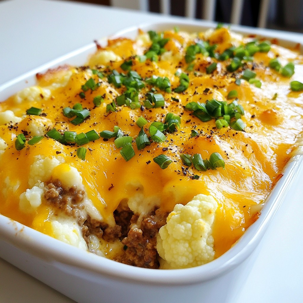 Cheesy Beef and Cauliflower Casserole Delightful Dish