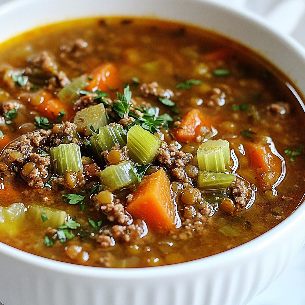 Savory Ground Beef and Lentil Soup Easy Comfort Meal