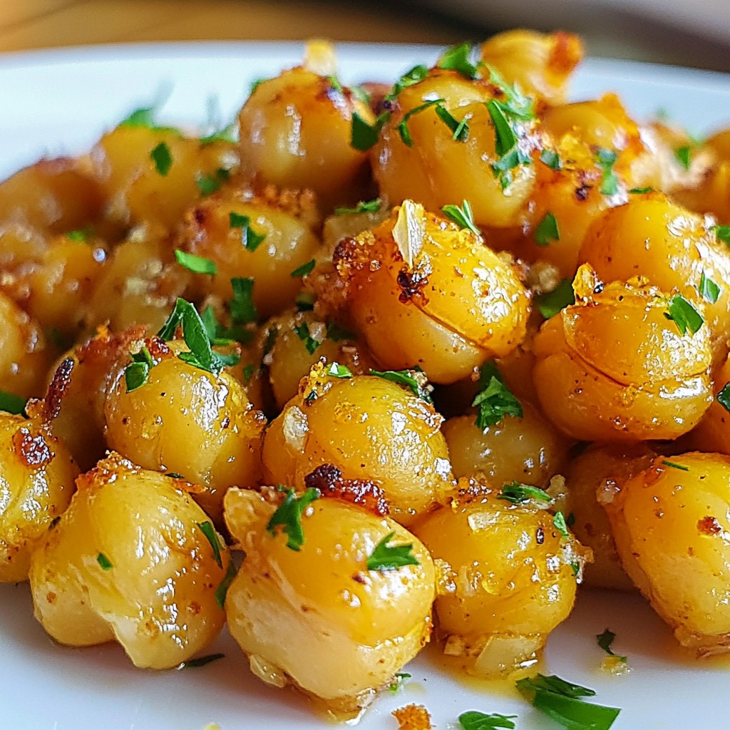 Honey Garlic Roasted Chickpeas Crunchy and Delicious