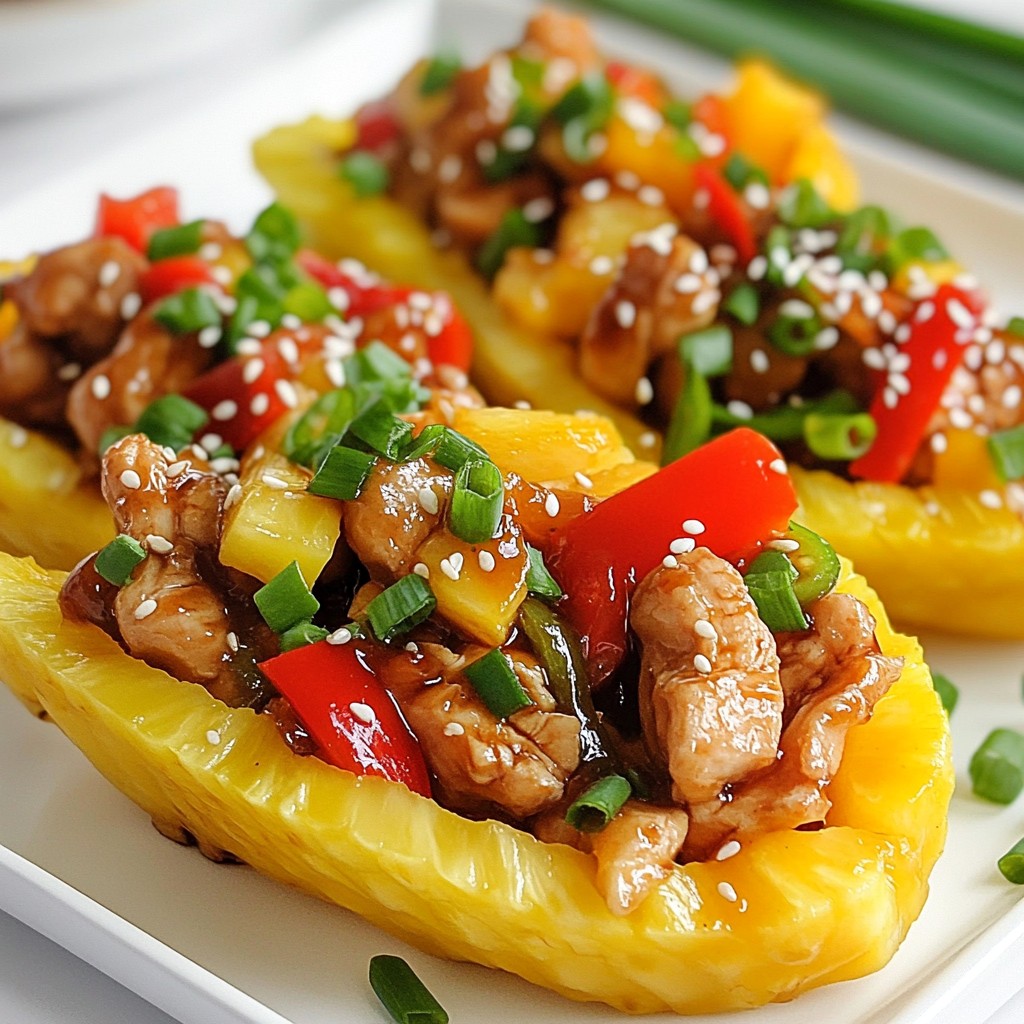 Teriyaki Chicken Pineapple Boats Flavorful Dinner Idea