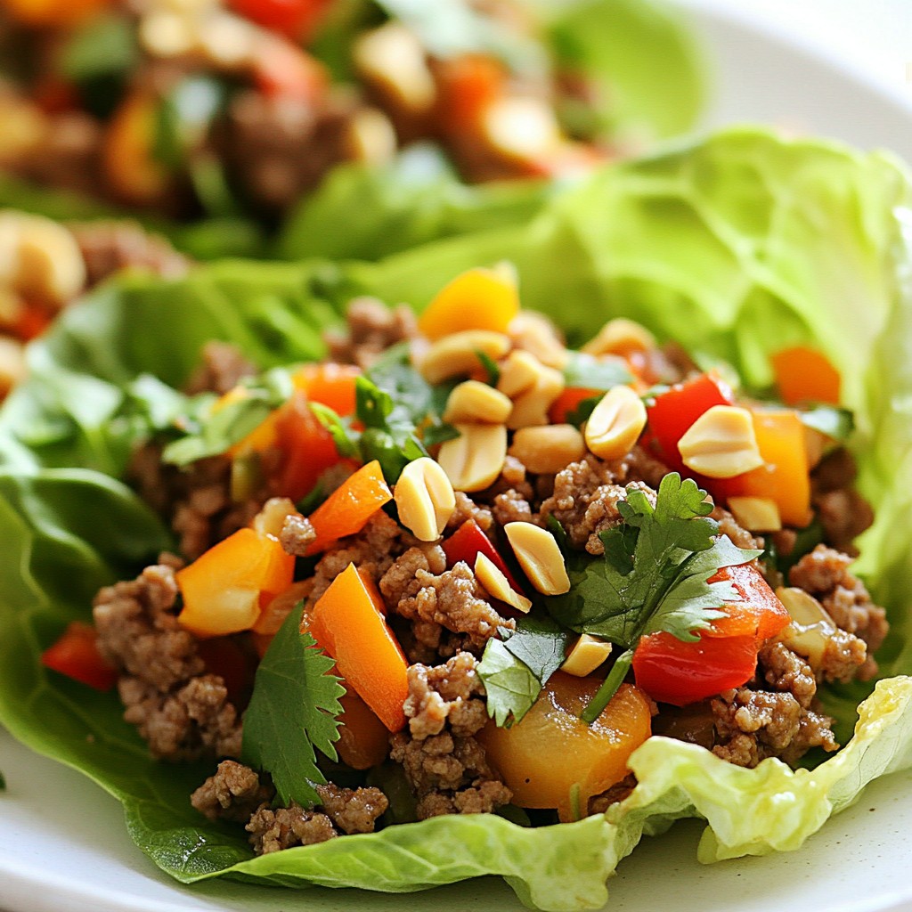 Asian Style Ground Beef Lettuce Wraps Flavorful Recipe