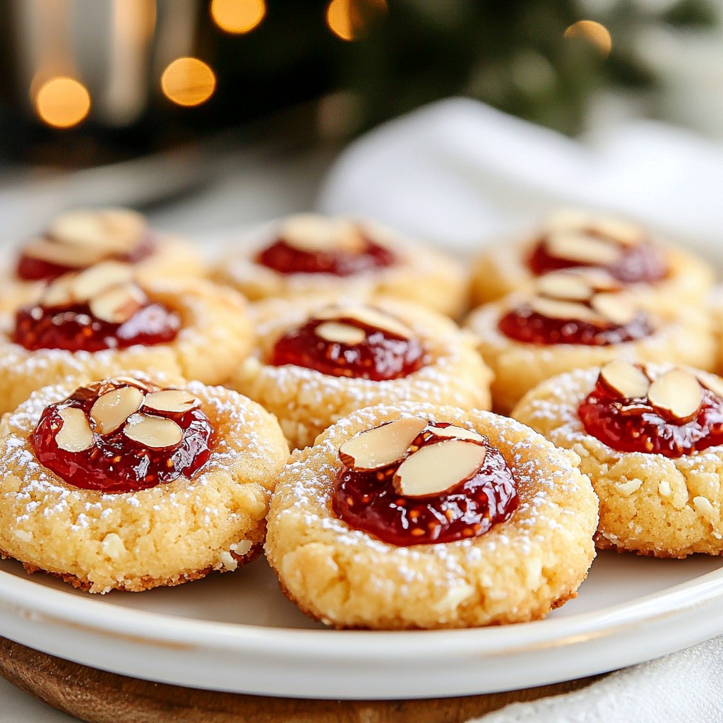 Raspberry Almond Thumbprint Cookies Delightful Treat