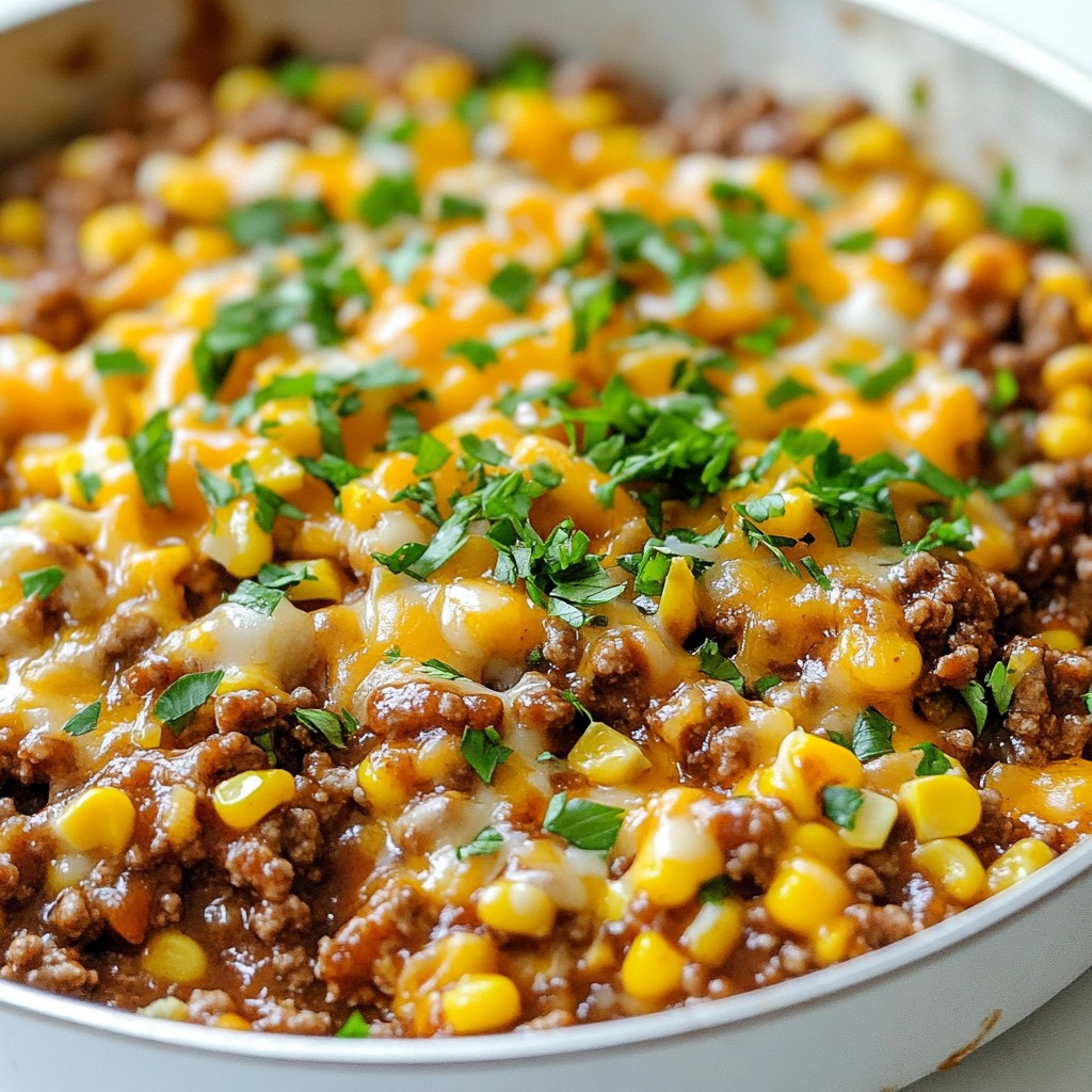 Tangy BBQ Ground Beef and Corn Skillet Delight