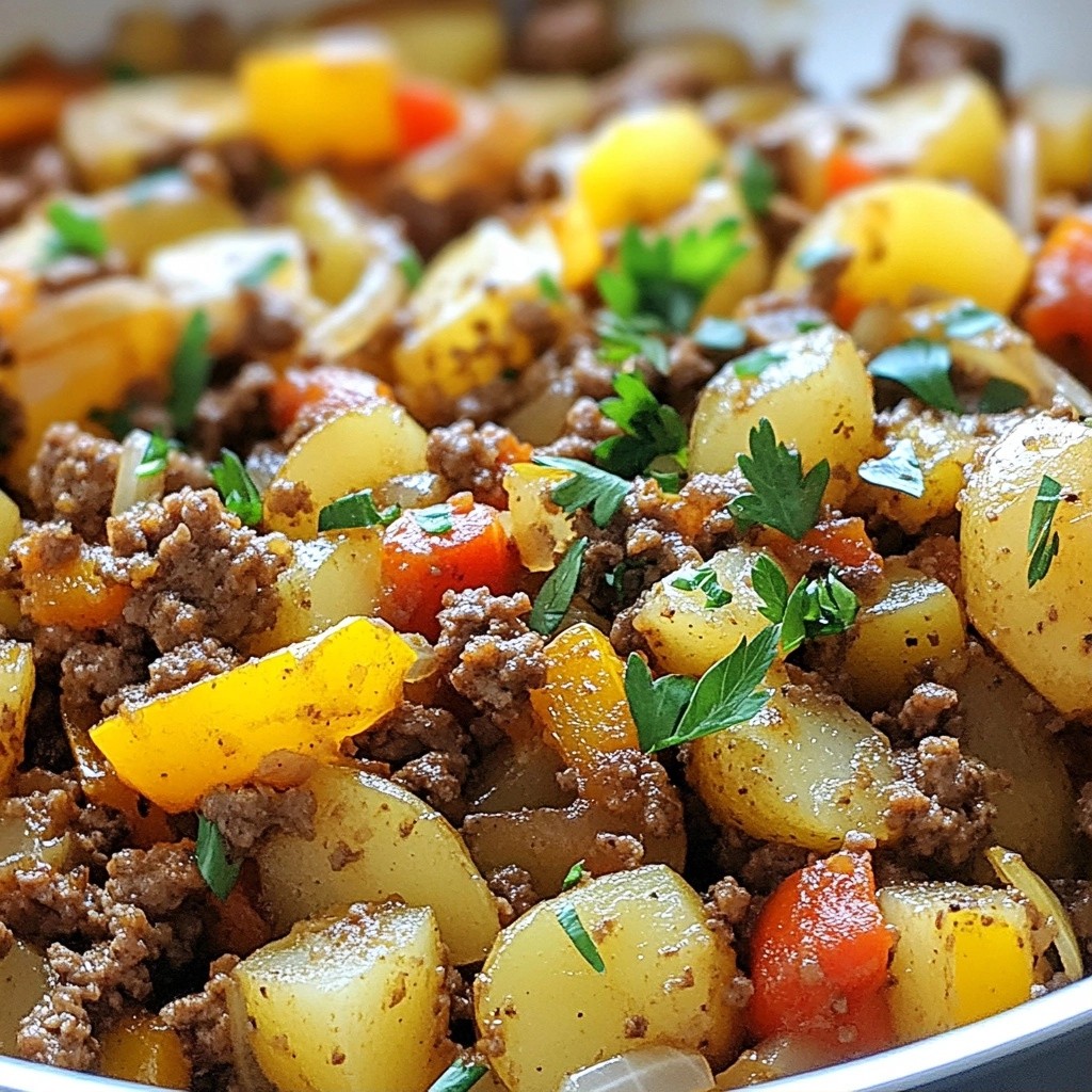 Simple Ground Beef and Potato Skillet Delight