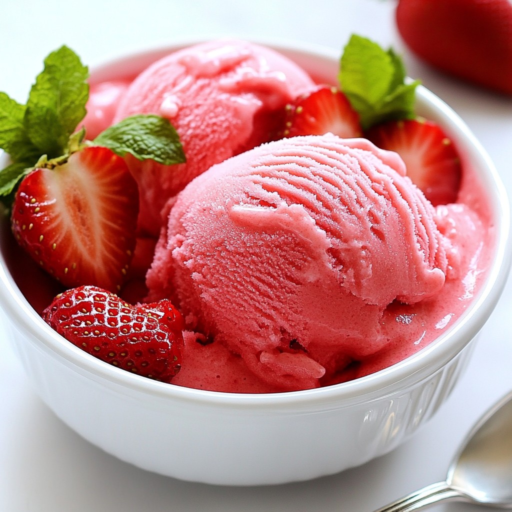 Strawberry Lemonade Sorbet Refreshing Frozen Treat