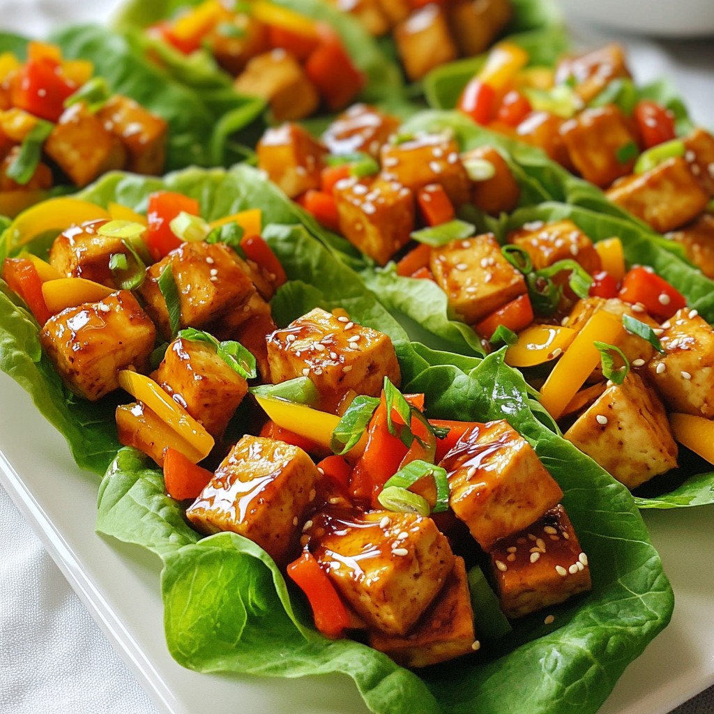 Teriyaki Tofu Lettuce Wraps Flavorful and Fresh Dish