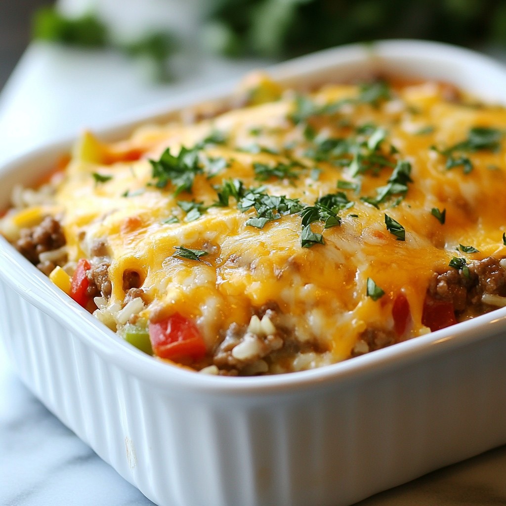 Cheesy Beef and Rice Casserole Savory Comfort Dish