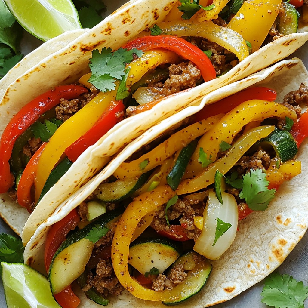 Frugal Ground Beef and Veggie Fajitas Delight