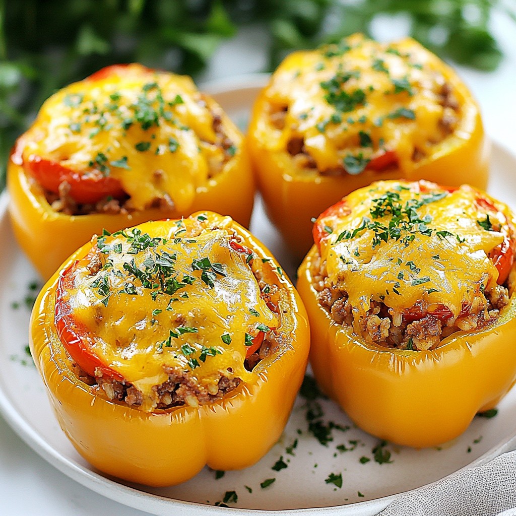 Stuffed Peppers with Savory Ground Beef Delight