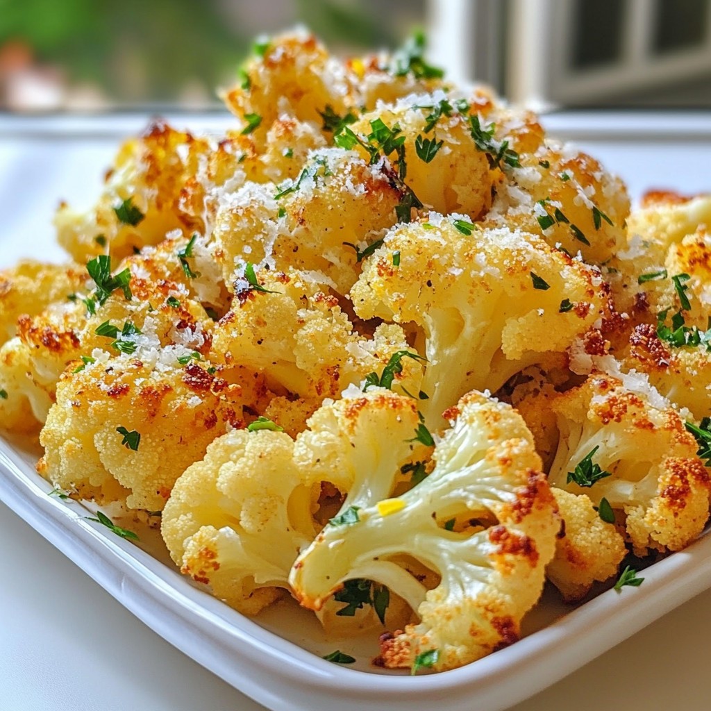 Garlic Parmesan Roasted Cauliflower Tasty Side Dish
