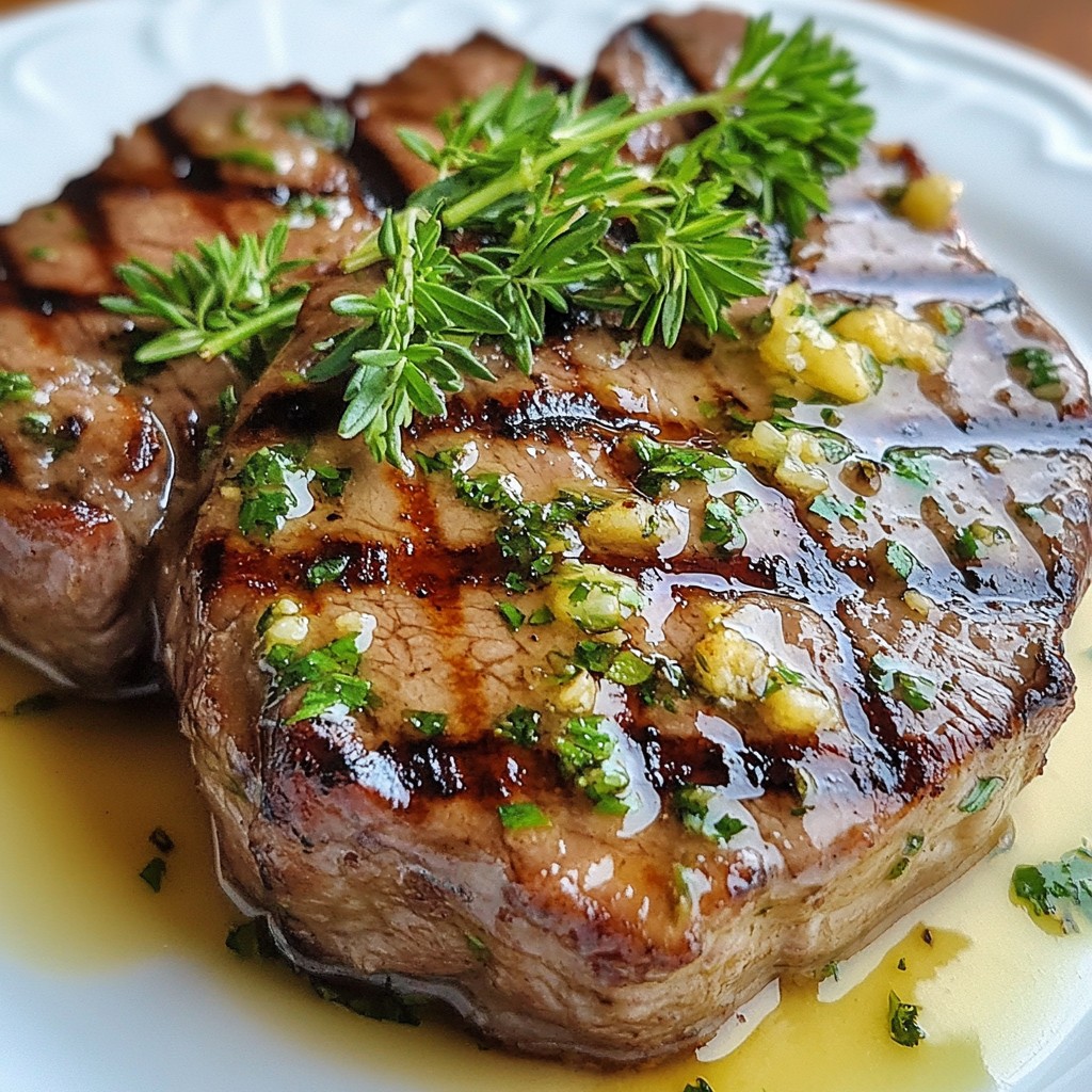 Savory Garlic Butter Grilled Sirloin Steak Delight