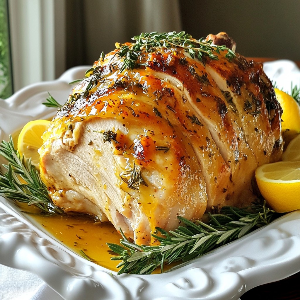 Garlic Herb Roasted Turkey Breast Juicy and Flavorful Dish