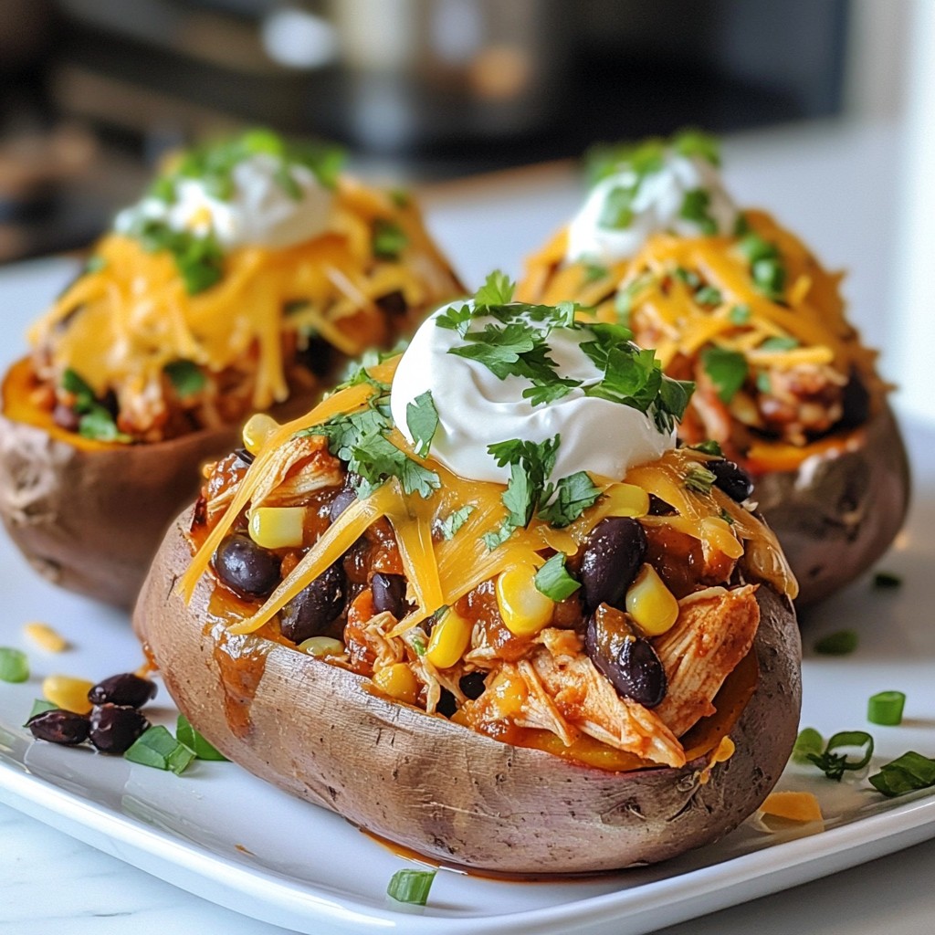 BBQ Chicken Stuffed Sweet Potatoes Simple and Tasty