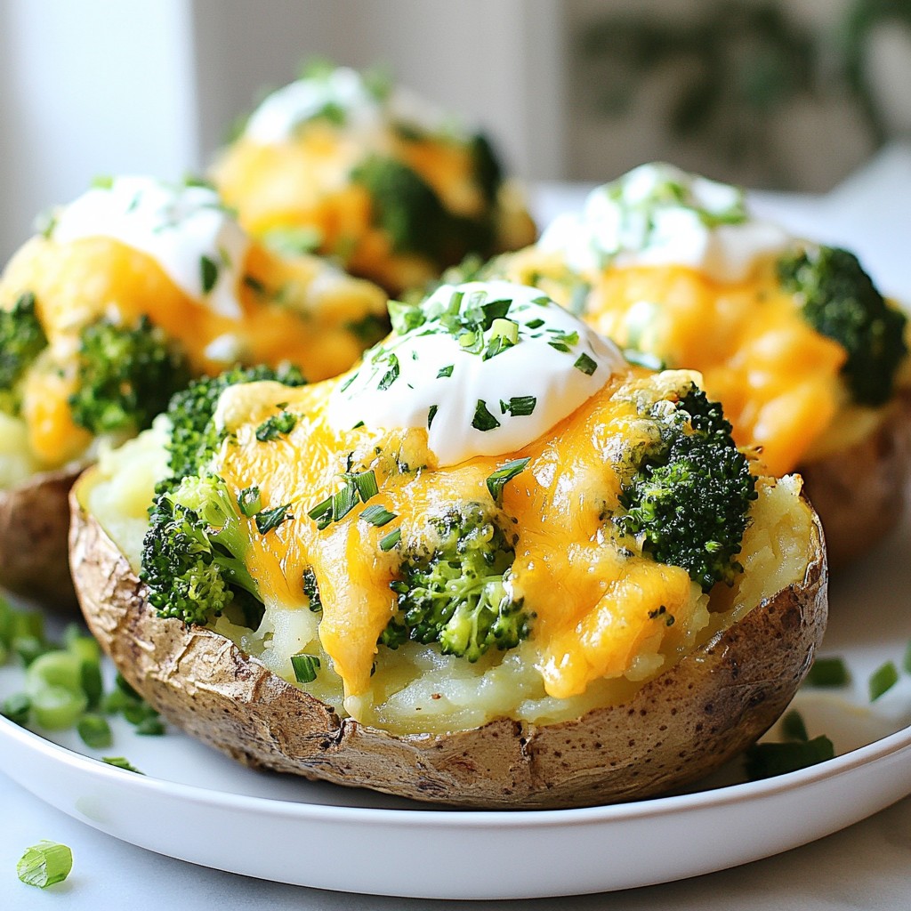 Loaded Broccoli Cheddar Baked Potatoes Delightful Dish