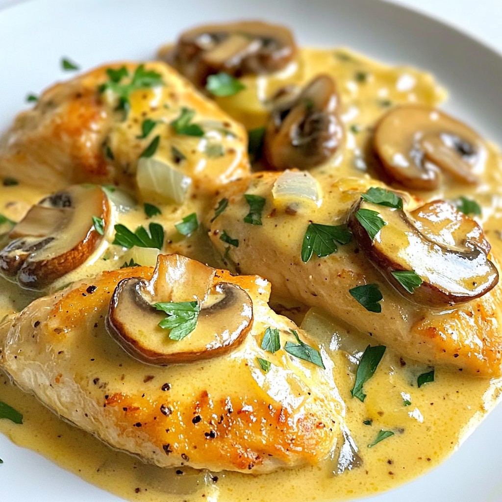 Creamy Mushroom Chicken Skillet Delightful Meal
