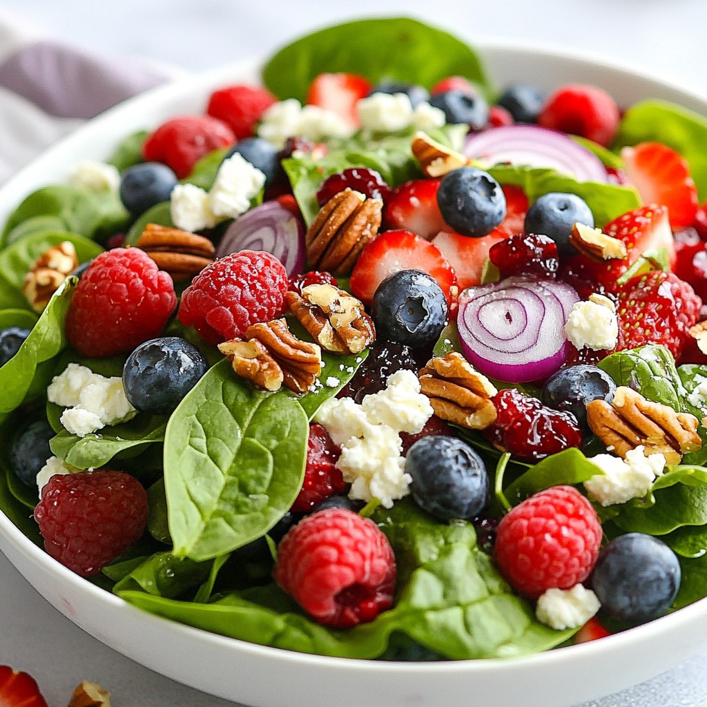 Triple Berry Spinach Salad with Fresh Flavor Boost