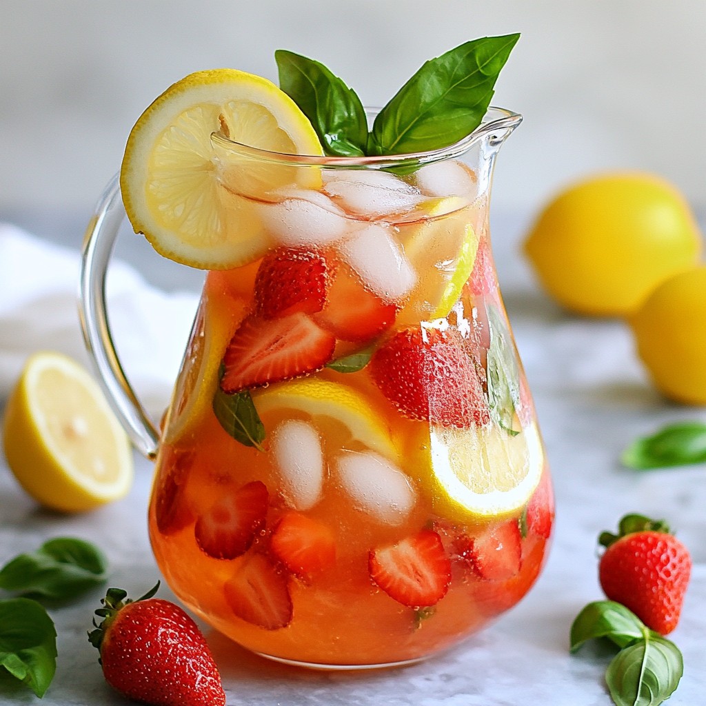 Strawberry Basil Lemonade Refreshing Summer Drink