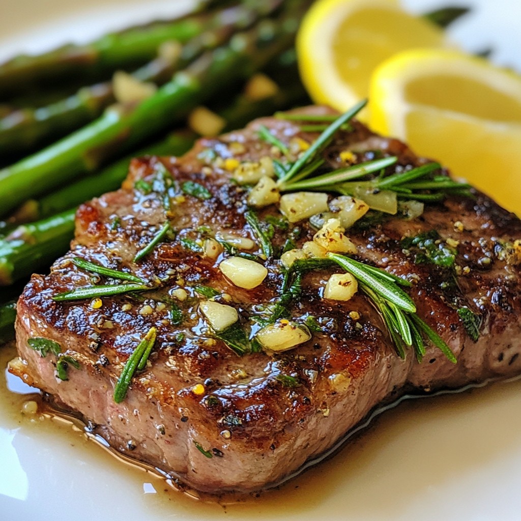 Garlic Butter Sirloin Steak with Asparagus Delight