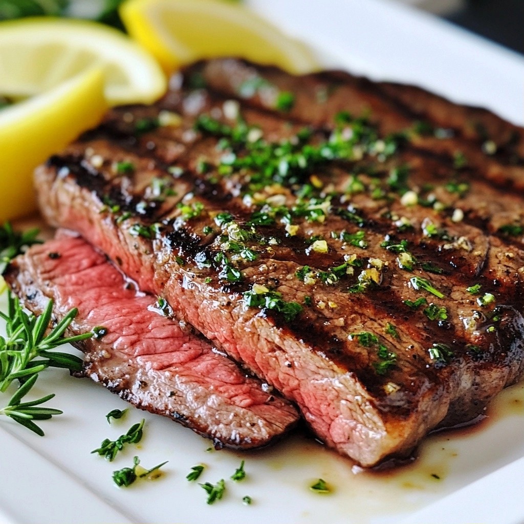 Grilled Herb-Crusted Bavette Steak Flavorful Delight