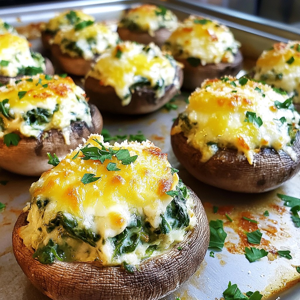 Cheesy Spinach Stuffed Mushrooms Flavorful and Easy Dish
