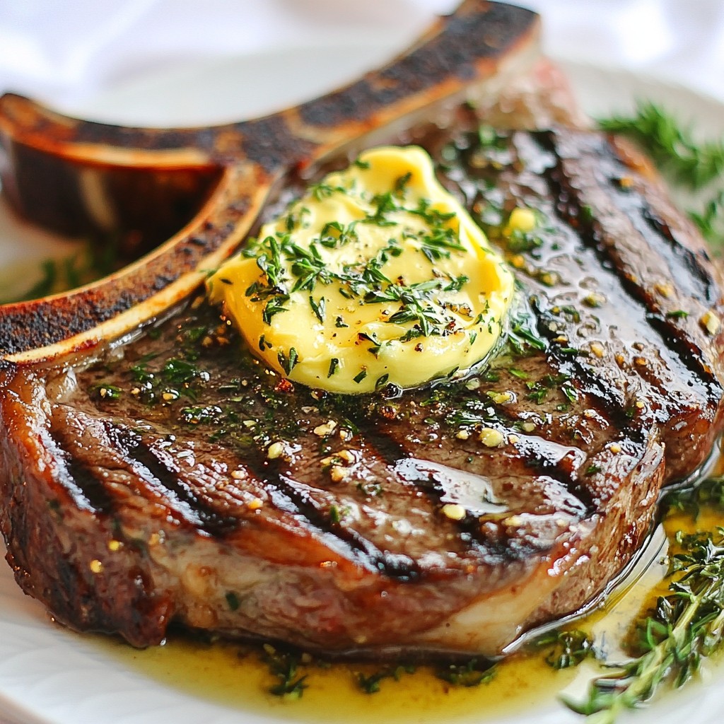 Garlic Herb Butter Grilled T-Bone Steak Delight