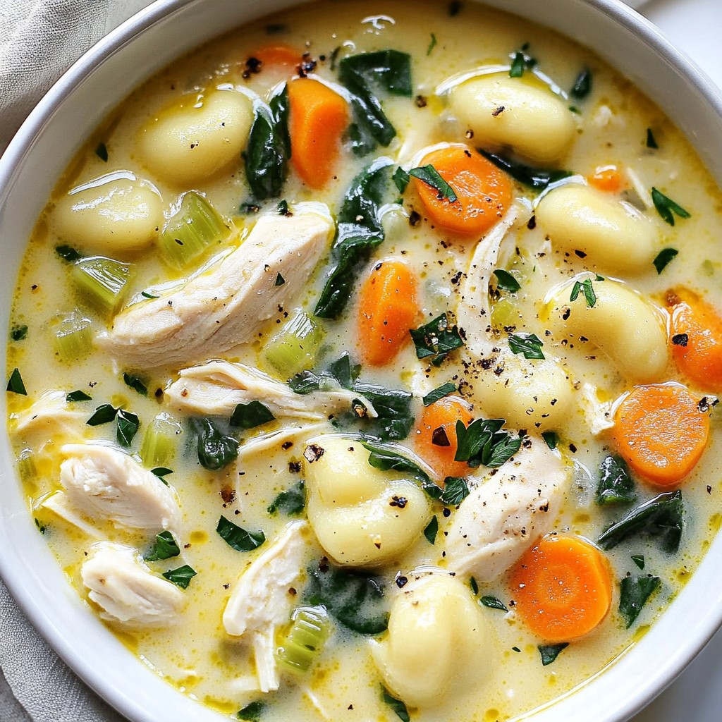 Creamy Garlic Chicken Gnocchi Soup Flavorful Comfort Dish