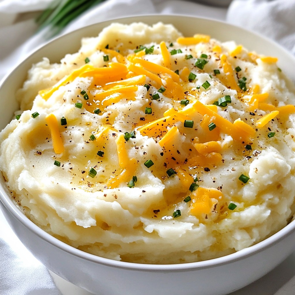 Cheddar Garlic Mashed Potatoes Creamy and Flavorful Dish